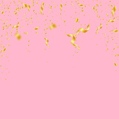 Naklejka premium Streamers and confetti. Gold tinsel and foil ribbo