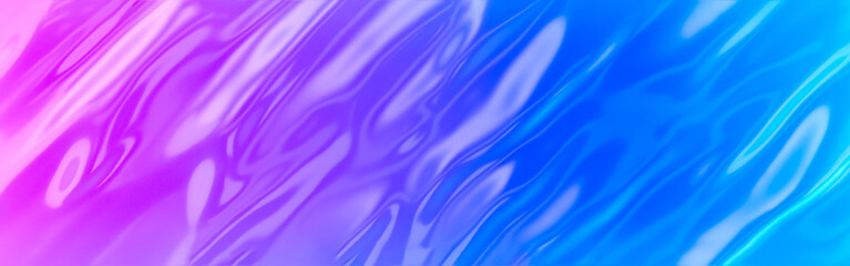 Abstract gradient fluid background, wavy liquid texture, wide colorful banner, 3d illustration