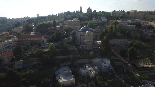 Aerial of Church of St Peter in Gallicantu. Jerusalem. DJI-0681-04