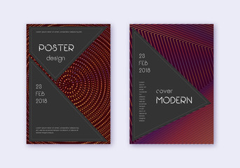Black cover design template set. Orange abstract l