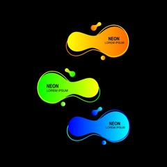 Modern abstract liquid neon banner.Template for trendy style design of a poster, logo, flyer of presentation