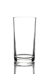 Glass of water on a white background