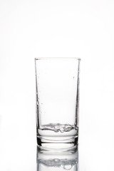 Glass with water on a white background
