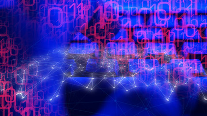 Cyber threats security, lines connecting the dots