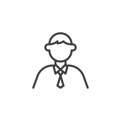 Businessman line icon. Man in business suit linear style sign for mobile concept and web design. Manager avatar outline vector icon. Symbol, logo illustration. Vector graphics