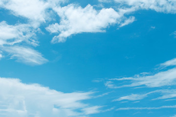 Nature blue sky background and white clouds patterns , copy space