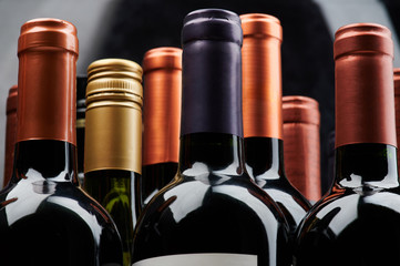 Different wine bottles