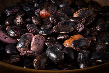 Beans in a wooden plate