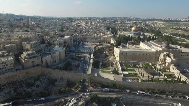 Flying over Dung Gate and Western Wall. Jerusalem. DJI-0684-03