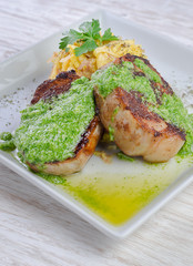 grilled steak with rice