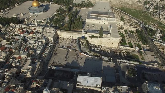 Aerial of Western Wall and Temple Mount. Jerusalem. DJI-0684-07
