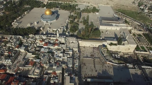 Western Wall and Temple Mount aerial. Jerusalem. DJI-0684-08