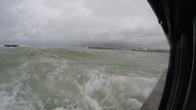 Large Hurricane Storm Surge Waves Knock Camera Over - Chaba