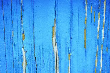 Fototapeta na wymiar Ruined Blue Wooden Background