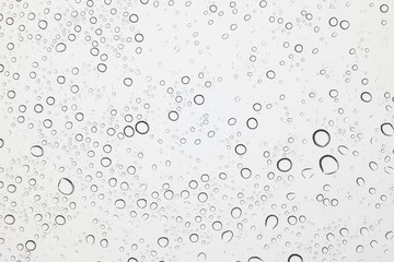 Fototapeta na wymiar Water drops on glass, Rain droplets on glass background.