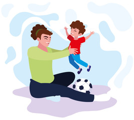 Father playing with son design