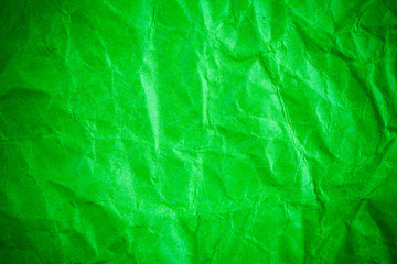 Texture crumpled green paper background.