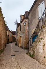 Limeuil, in the Dordogne-Périgord region in Aquitaine, France. Medieval village with typical...