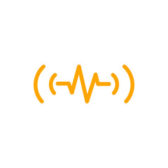 heart, human, vector, medical,pulse, beat, wave, heartbeat orange color  icon