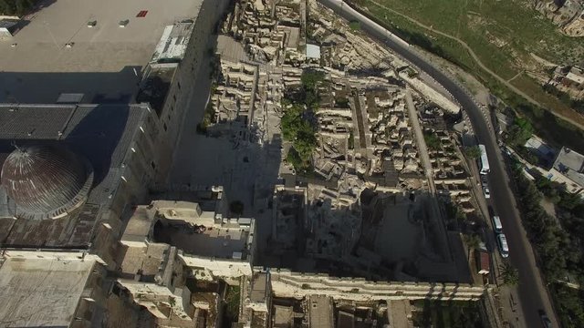Southern Steps, Temple Mount and over Kidron to Mt Olives. DJI-0685-01