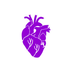 Fototapeta premium heart, human, vector, medical,pulse, beat, wave, heartbeat violet color icon