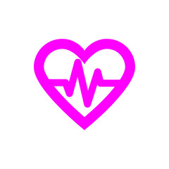 heart, human, vector, medical,pulse, beat, wave, heartbeat magenta color  icon