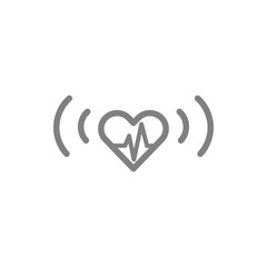heart, human, vector, medical,pulse, beat, wave, heartbeat grey  icon