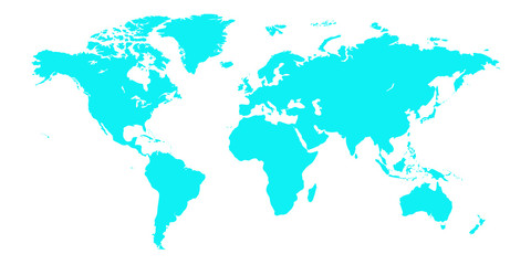 Obraz na płótnie Canvas Colorful vector world map. North and South America, Asia, Europe, Africa, Australia. 