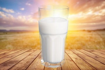 Glass of milk isolated on white