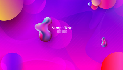 Light blue with purple background with abstract geometric shapes of oval shape and circles of various shades