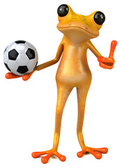 Fun yellow frog - 3D Illustration