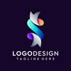 letter S logo design vector illustration