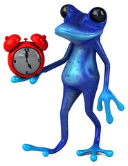 Fototapeta na wymiar Fun blue frog - 3D Illustration