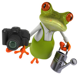 Fun frog gardener - 3D Illustration