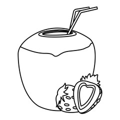 delicious mix of fruit cartoon in black and white