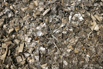 Scrap aluminum dust and metal trash