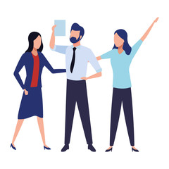 Fototapeta premium Business coworkers with office supplies