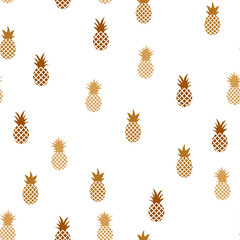 Vector seamless pattern with pineapples. Tropical Summer fruit 