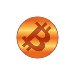bitcoin icon copper red color, cryptocurrency bitcoin coin copper red symbol, logo bitcoin coin copper red color, bitcoin copper red coin isolated on white background