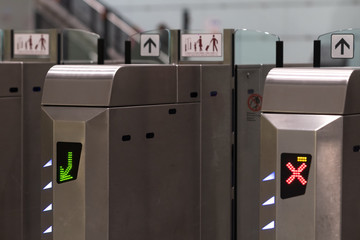 Subway station turnstile