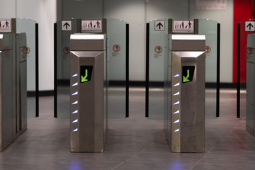 Subway station turnstile