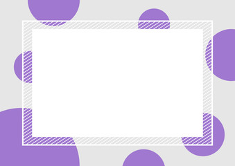 empty banner frame polka dot purple colors rectangle background, banner frame polka dot pastel purple and copy space advertising, template banner blank and polka dot purple gray frame for graphic © cgdeaw