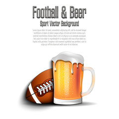 Football ball with mug of beer