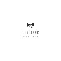 Vector handmade logo template with a little knot. Hand drawn isolated illustration.