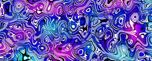 Wavy blue psychedelic lines background