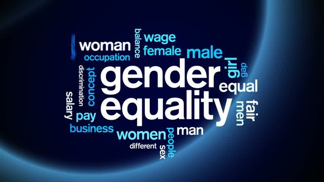 4k Gender Equality Animated Tag Word Cloud;Text Design Animation.