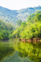 The natural waterscape with reflection in the morning