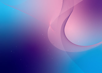 カラフルなラインアート　波線　グラデーション