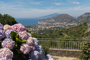 Sorrento. Italy. Aerial view of Sorrento and the Bay of Naples.