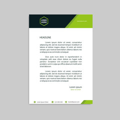 modern corporate dark green letterhead template design